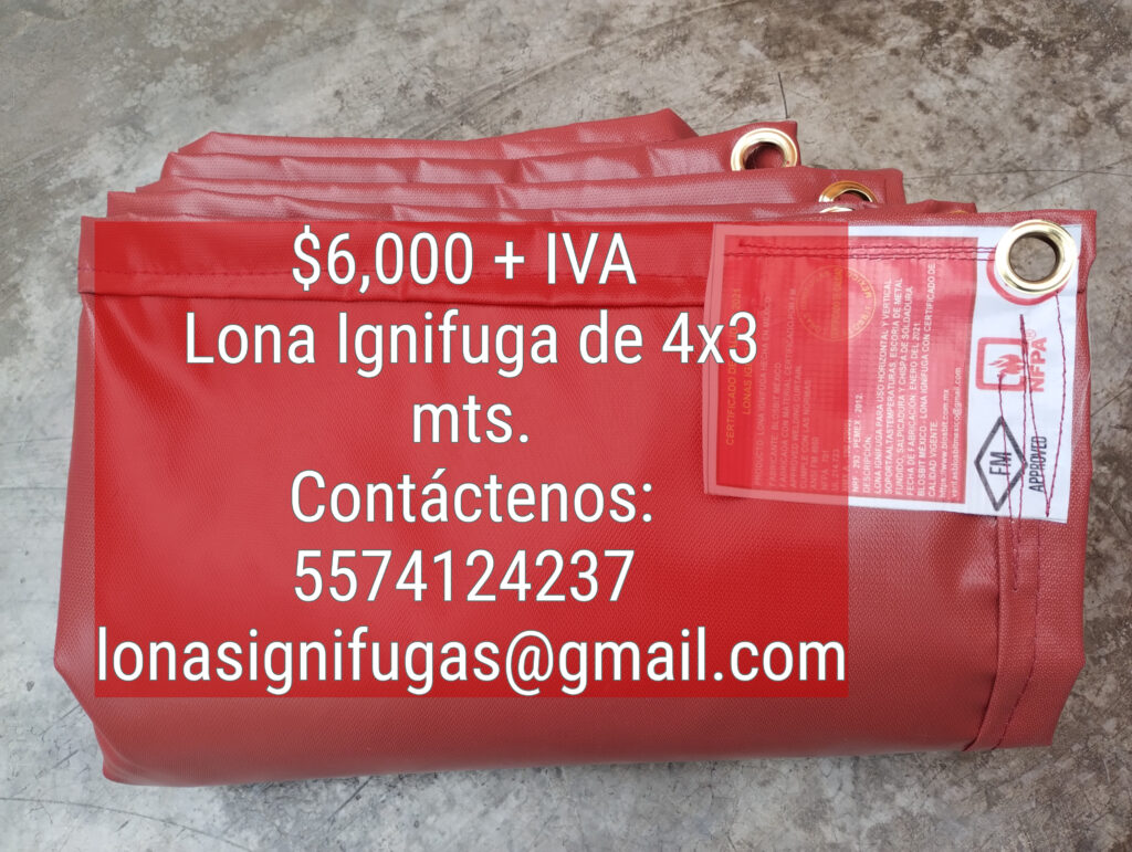 Lona Ignifuga de 4x3 metros - Entrega Inmediata - Envios a todo Mexico