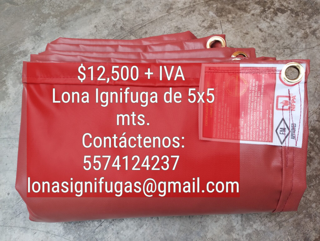 Lona Ignifuga de 5x5 metros - Entrega Inmediata - Envios a todo Mexico